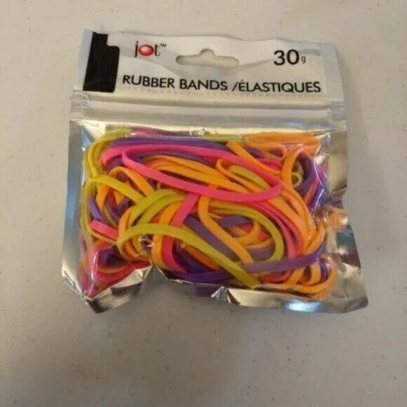 NEON COLOR RUBBER BANDS- 3 PACKS=90 BANDS-NEW - Picture 2 of 2